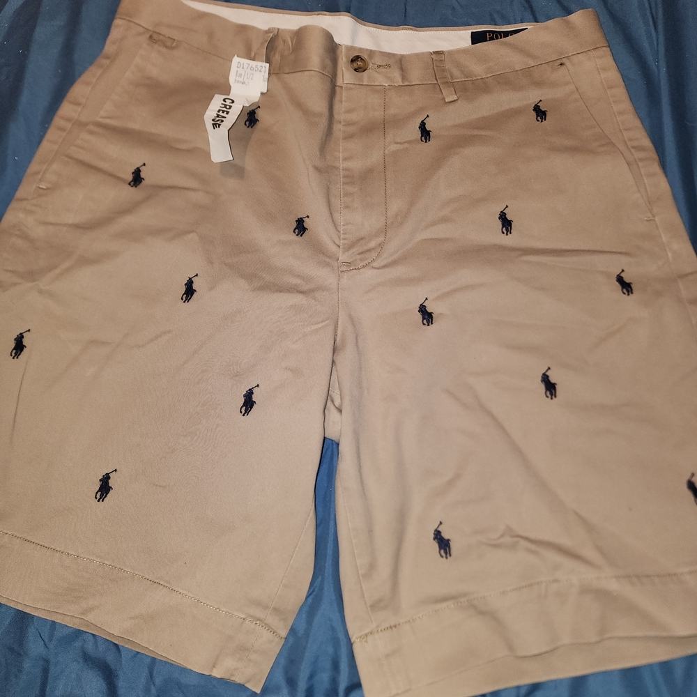 Polo by Ralph Lauren Embroidered Khaki Men's Shorts